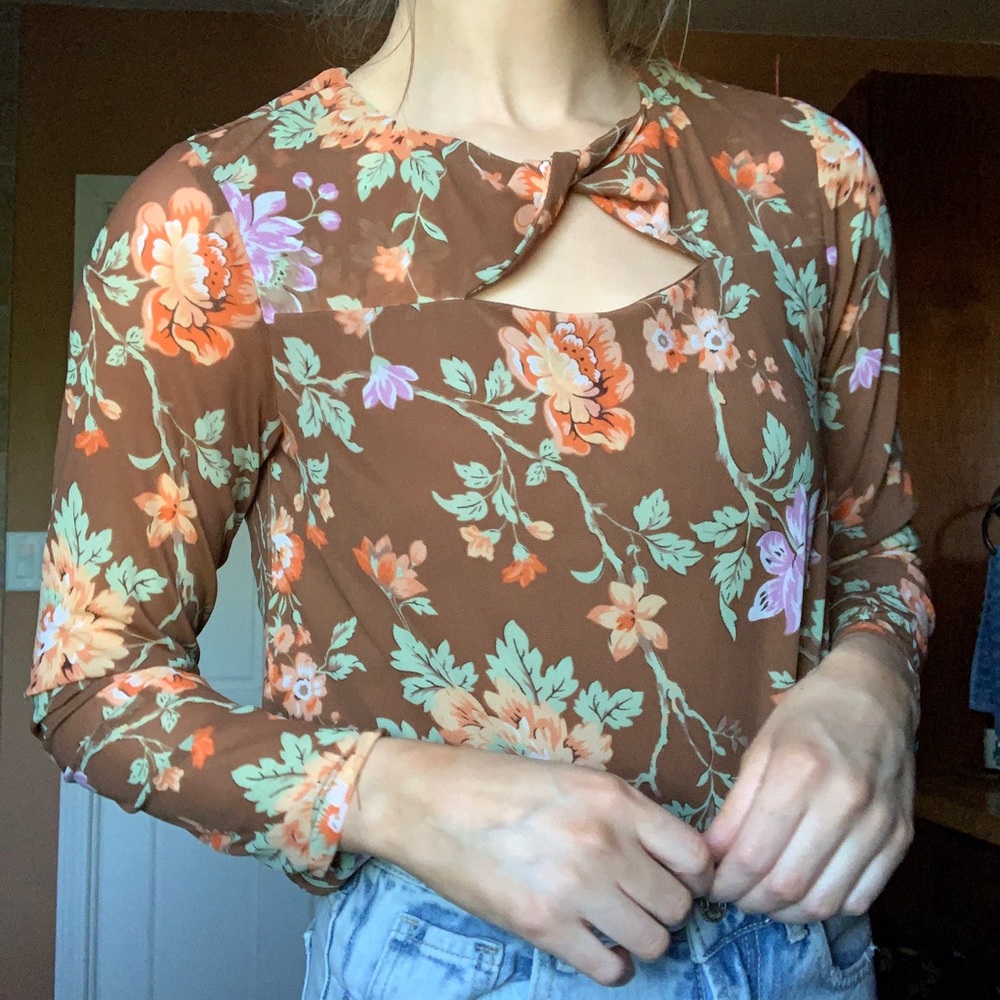 Western floral blouse